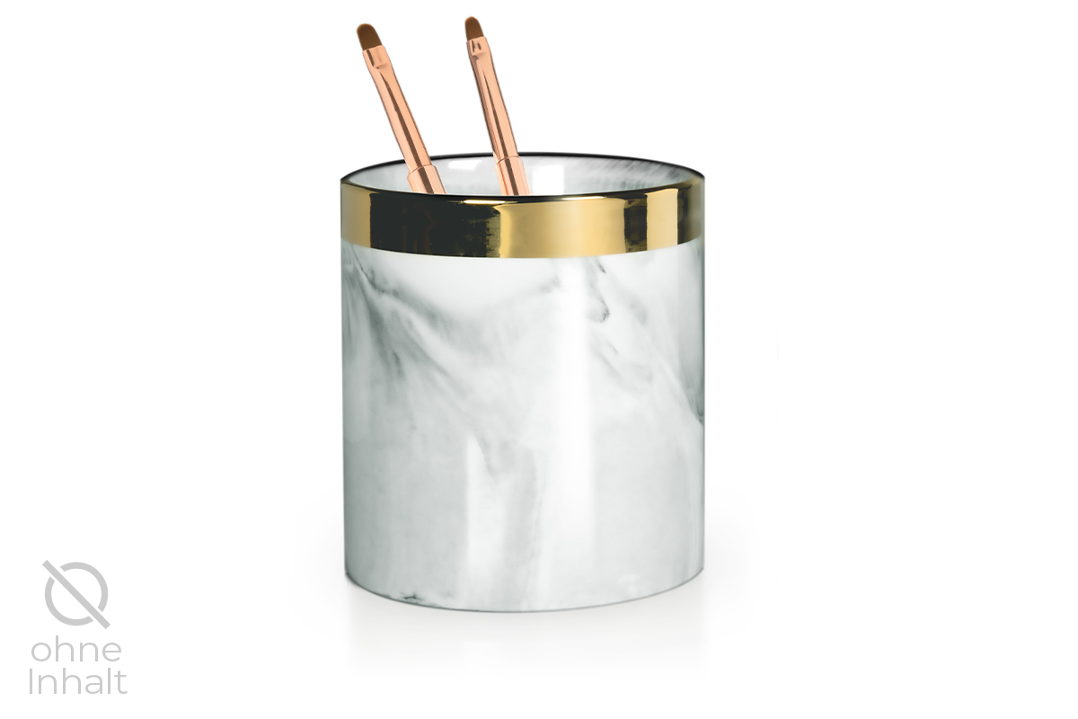 Jolifin LAVENI PRO - Round ceramic brush holder white 