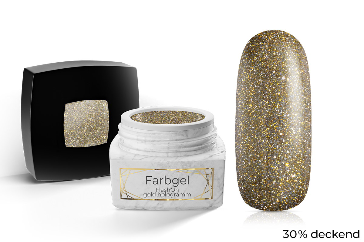 Jolifin LAVENI PRO Colour Gel - FlashOn gold hologram 5ml