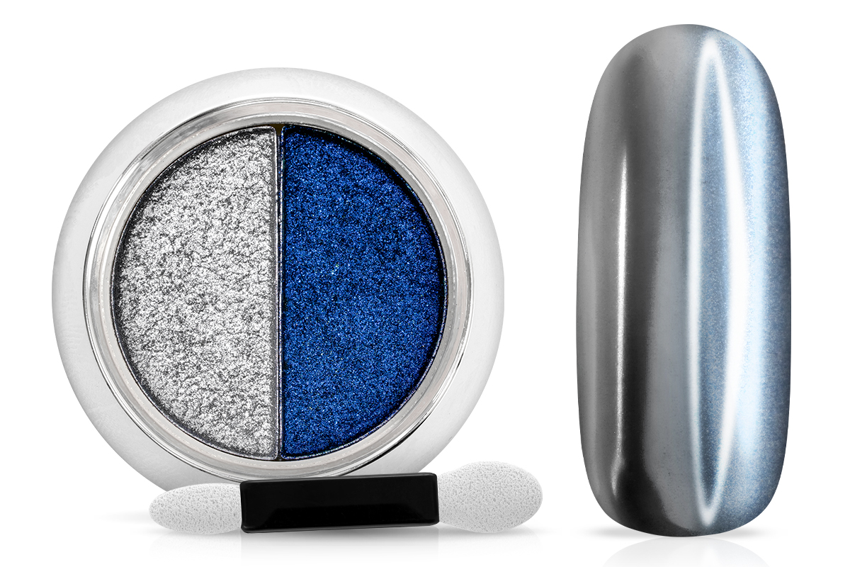 Jolifin Mirror-Chrome Compact Pigment - silver & blue