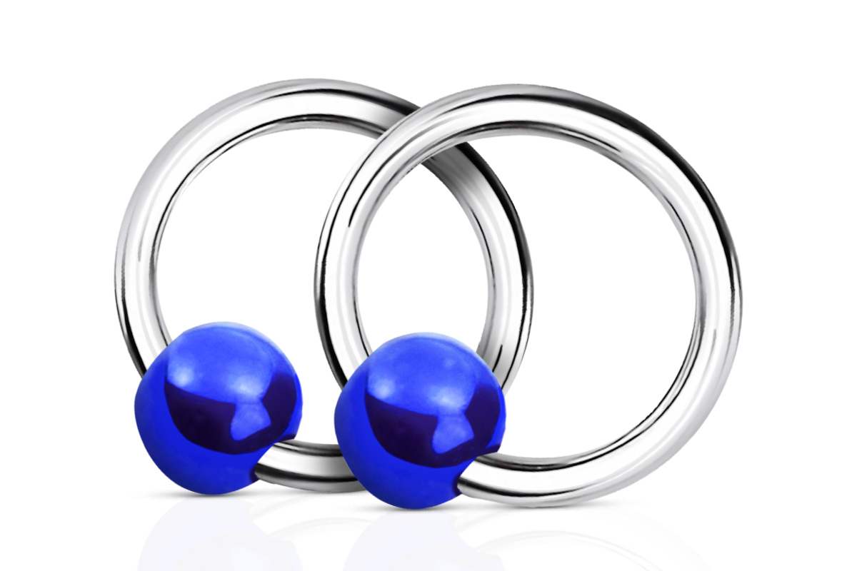 Jolifin Nagel-Piercing 925-Silber - Kugel Blau