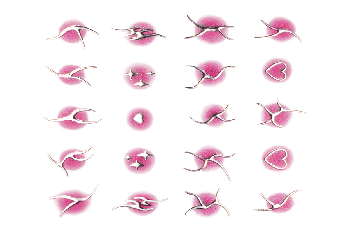 Jolifin LAVENI XL Sticker - silver aura pink