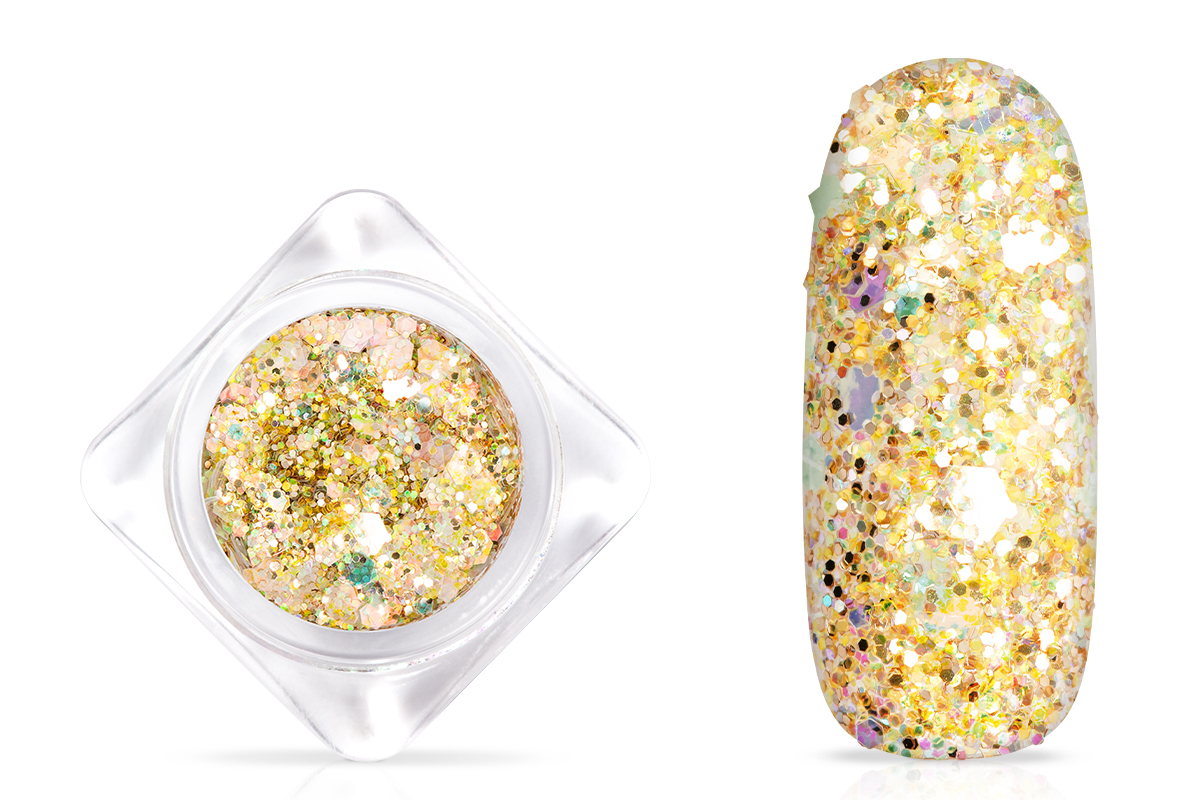 Jolifin Hexagon Glitter - golden champagne