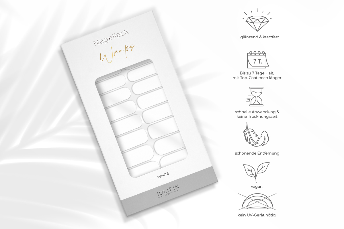 Jolifin LAVENI Nail Polish Wraps - white