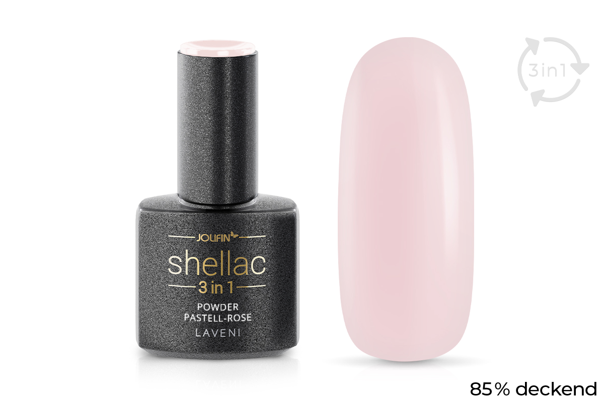Jolifin LAVENI 3in1 Shellac - powder pastel-rose 10ml