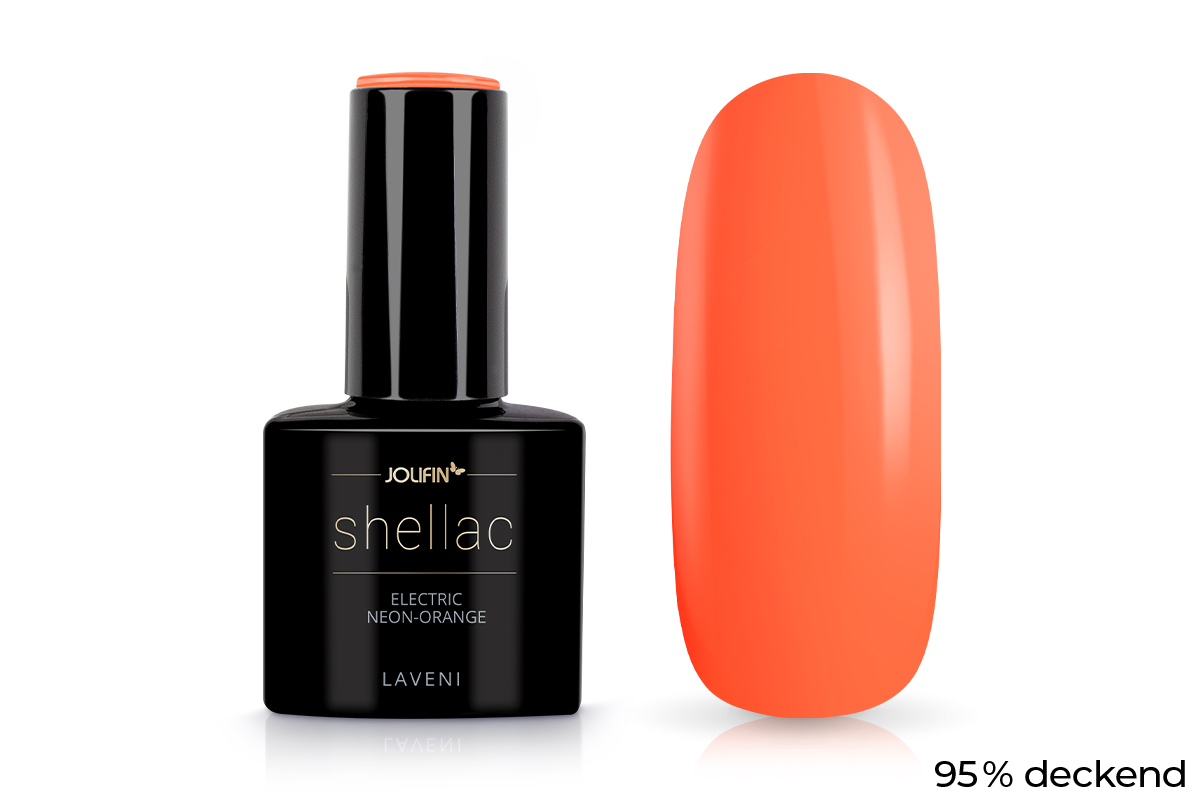 Jolifin LAVENI Shellac - electric neon-orange 10ml