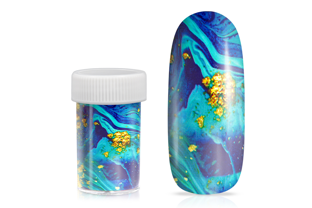 Jolifin Transfer Nagelfolie XL - Marmor türkis