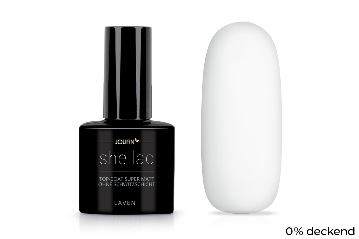 Jolifin LAVENI Shellac - Top-Coat super matt ohne Schwitzschicht 10ml