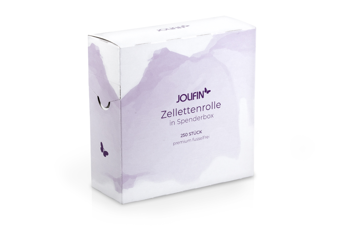 Jolifin 250er Zellettenrolle Box - Premium fusselfrei