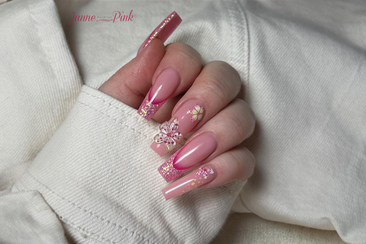 Jolifin LAVENI XL Sticker - Ombre French II pink