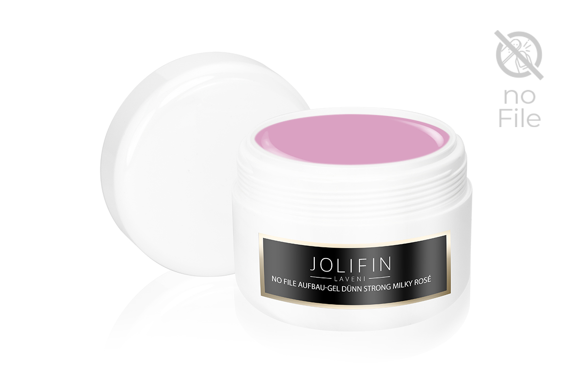 Jolifin LAVENI - No File build-up gel thin strong milky rosé 250ml