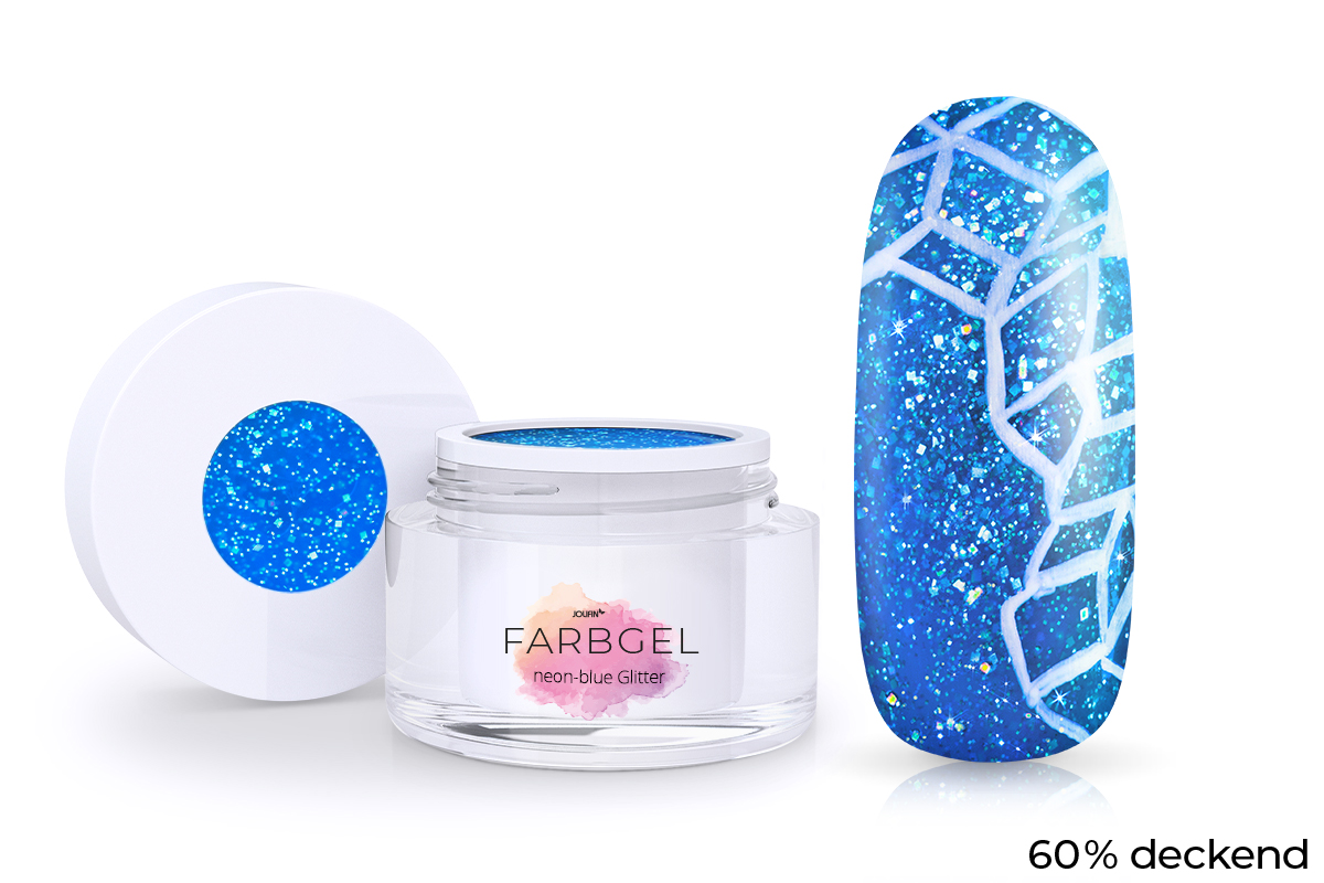 Jolifin Farbgel neon-blue Glitter 5ml