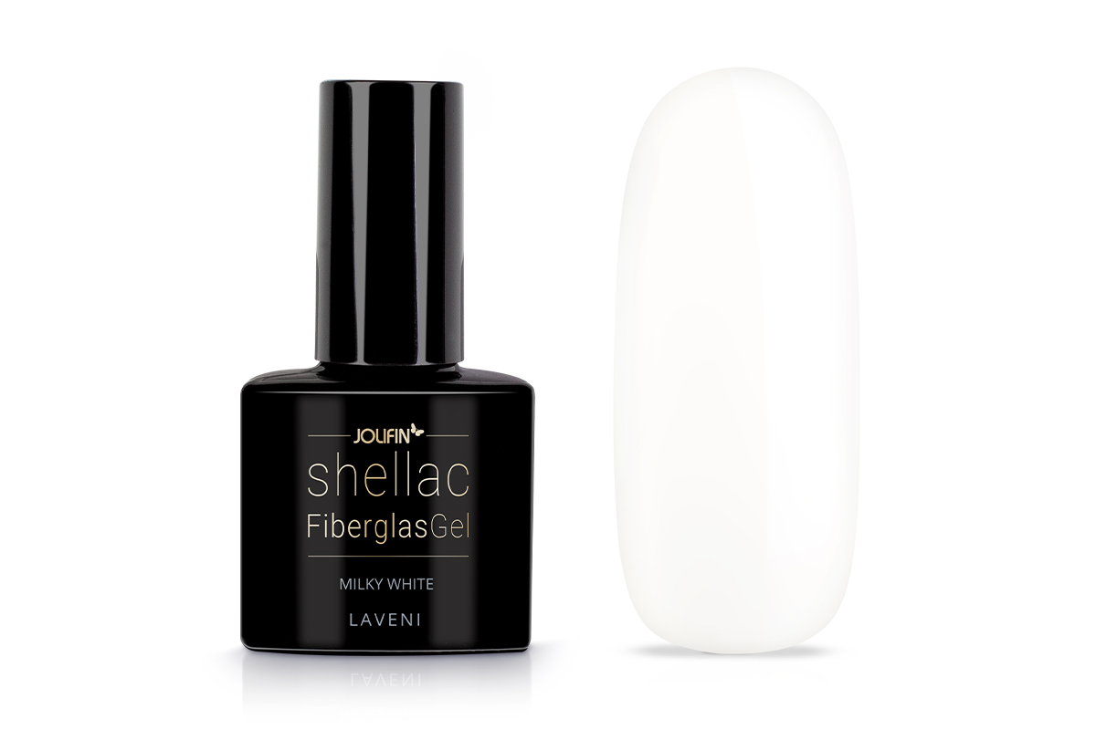 Jolifin LAVENI Shellac FiberglasGel - milky white 10ml