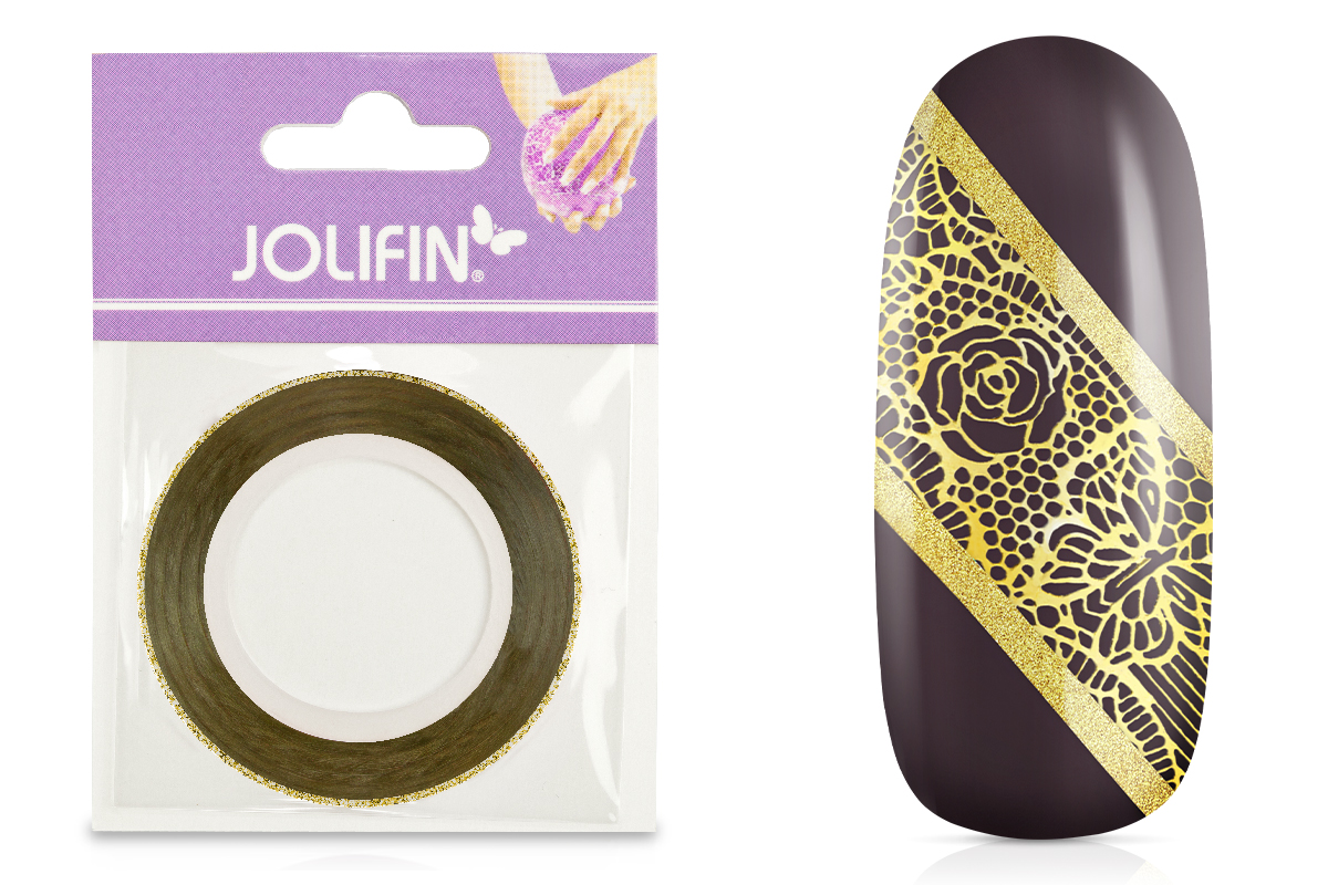 Jolifin Glitter Pinstripes gold 2mm