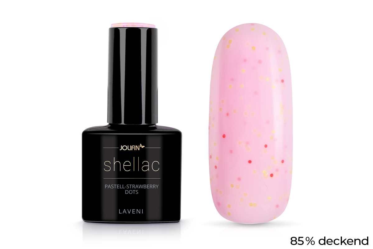 Jolifin LAVENI Shellac - pastell-strawberry dots 10ml