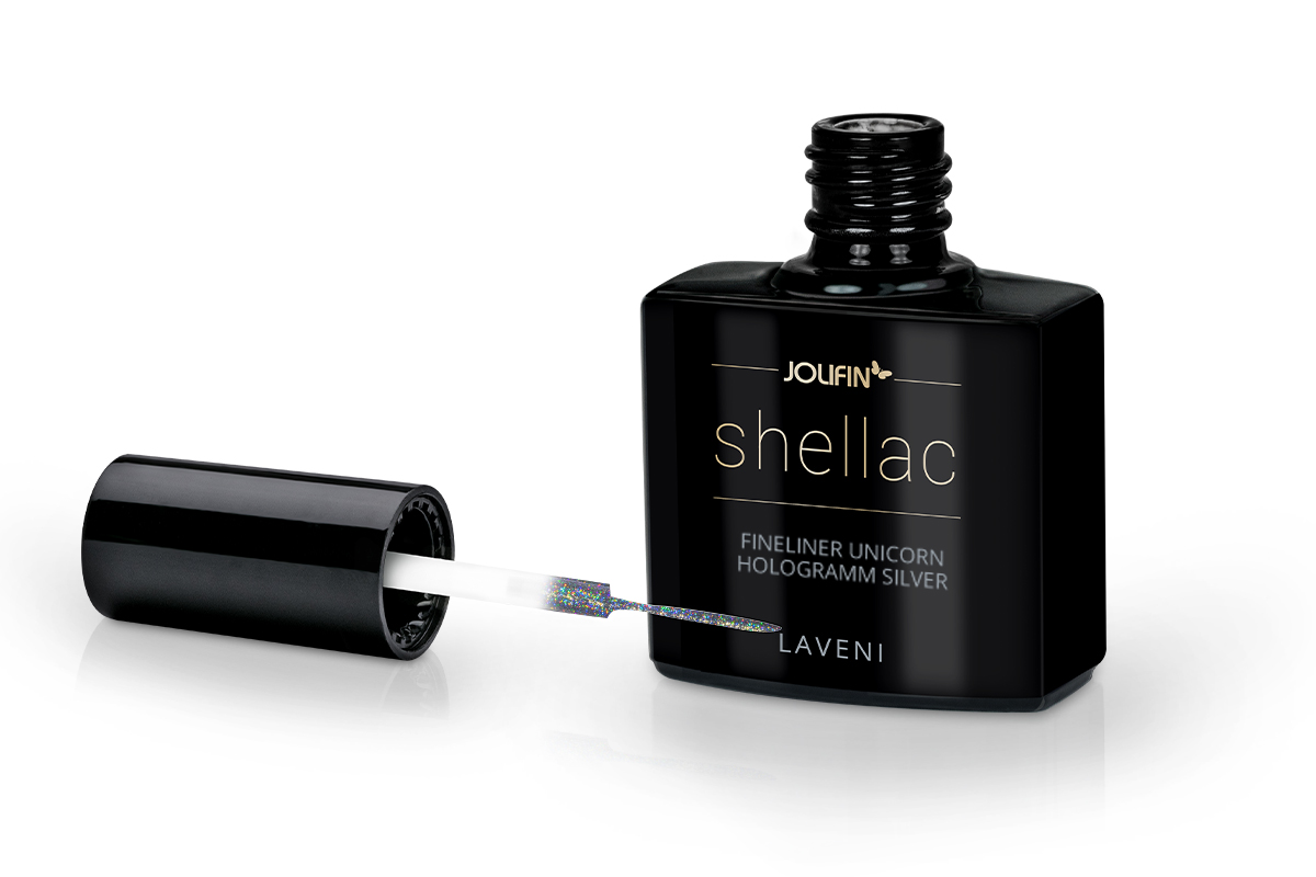 Jolifin LAVENI Shellac Fineliner - unicorn hologramm silver 10ml