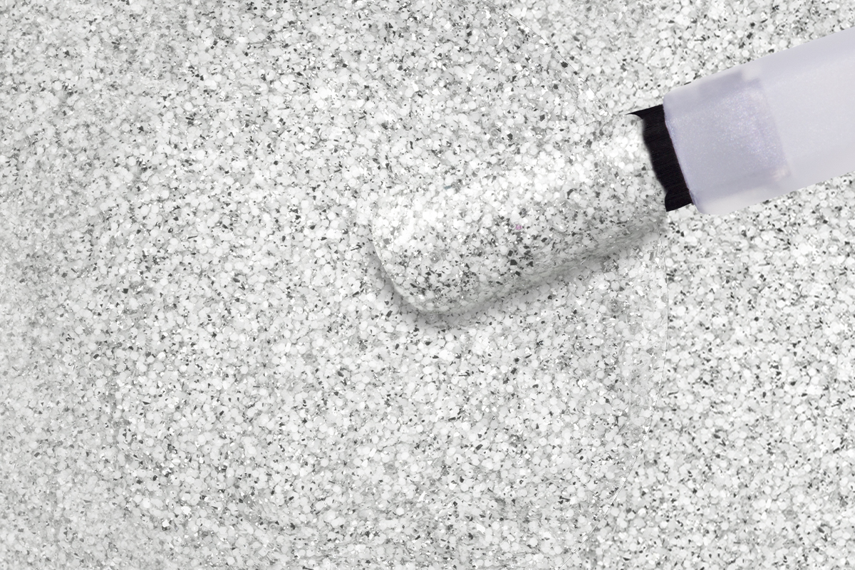 Jolifin LAVENI Shellac - silver-white Glitter 10ml