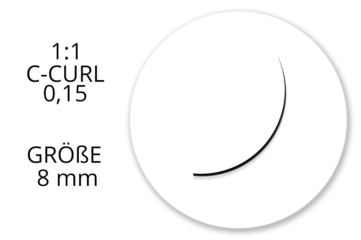 Jolifin Lashes - SingleBox 8mm - 1:1 C-Curl 0,15