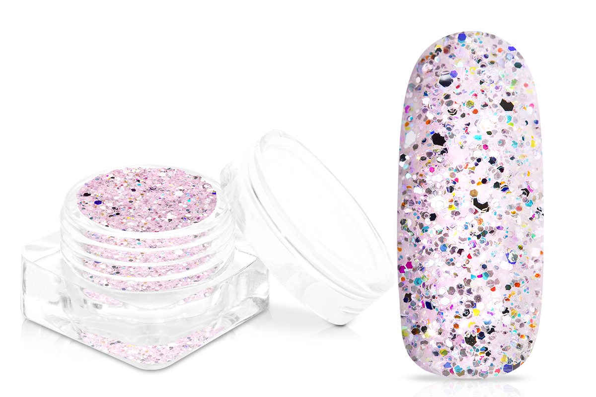 Jolifin Glitterpuder Silvermix - strawberry milkshake