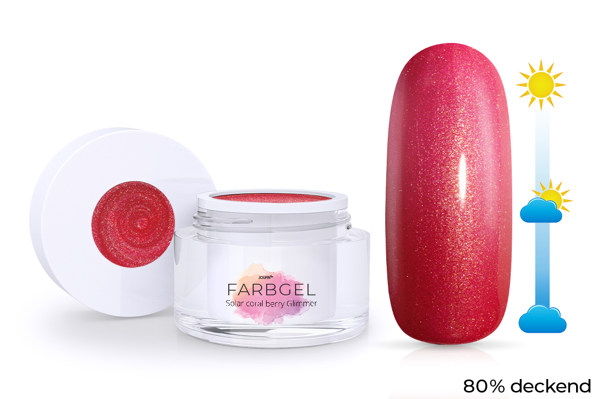 Jolifin Solar Farbgel coral berry Glimmer 5ml