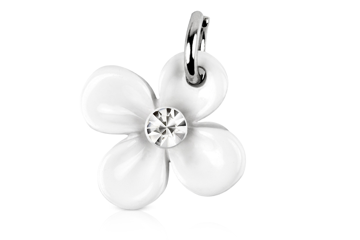 Jolifin Nagel-Piercing Blume weiß