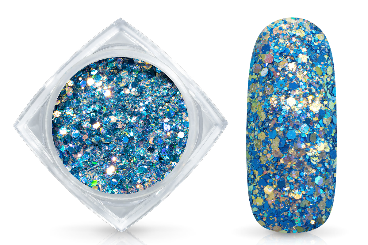 Jolifin LAVENI Sparkle Glitter - hologramm türkis