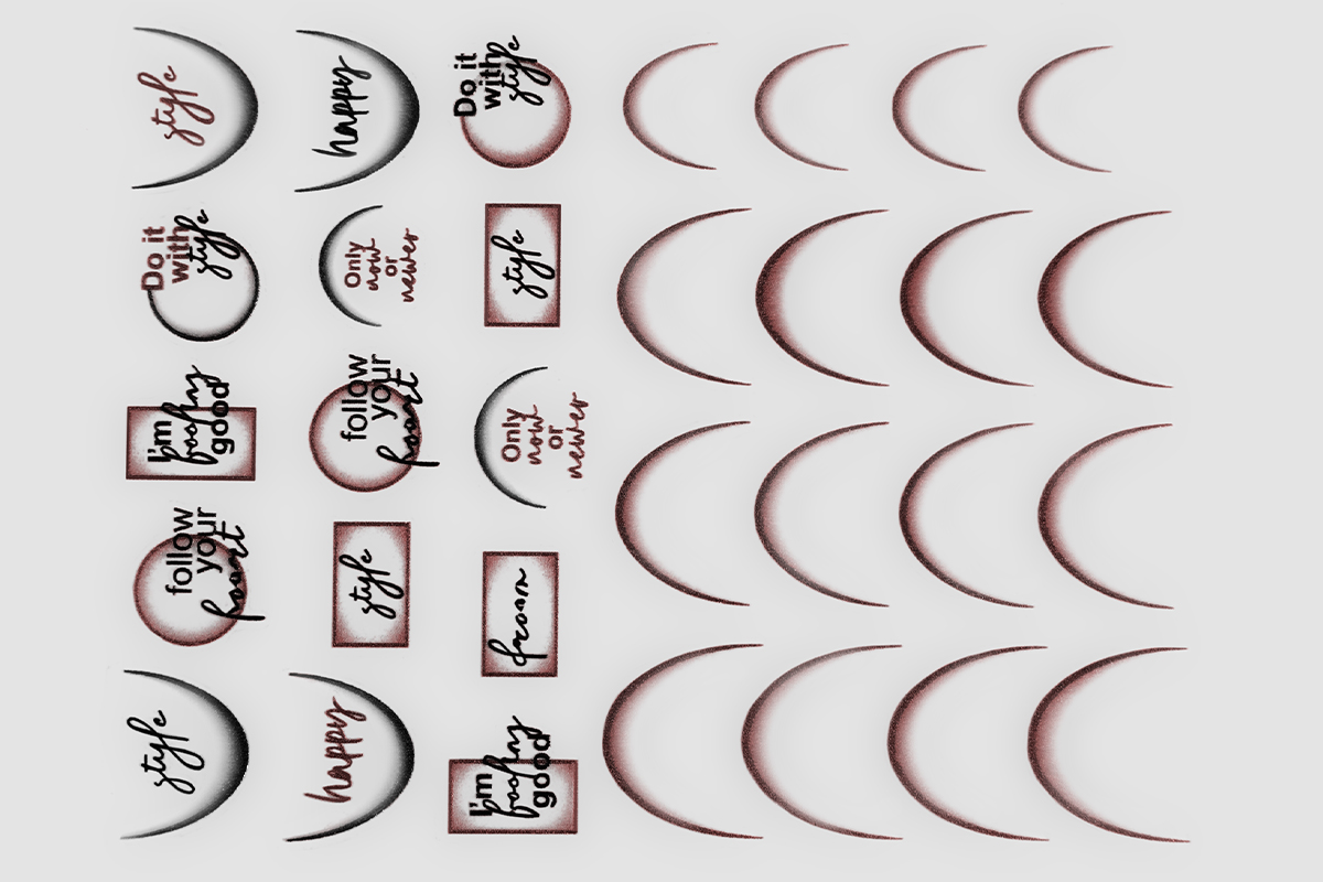 Jolifin LAVENI XL Stickers - Ombre French round brown