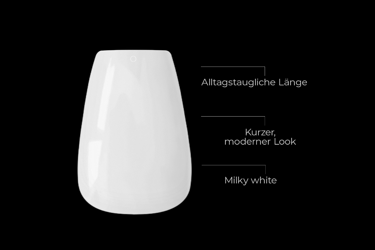 Jolifin 150er Tipbox Press-On Coffin - short milky white