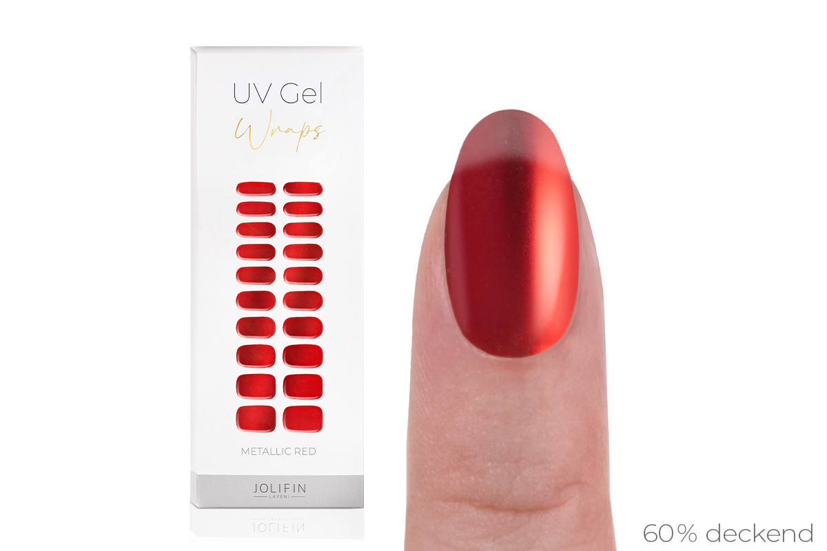 Jolifin LAVENI UV Gel Wraps - metallic red