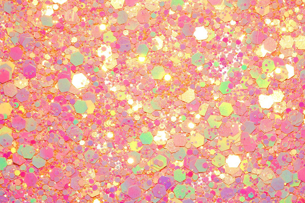 Jolifin Hexagon Glittermix - pastell-peach