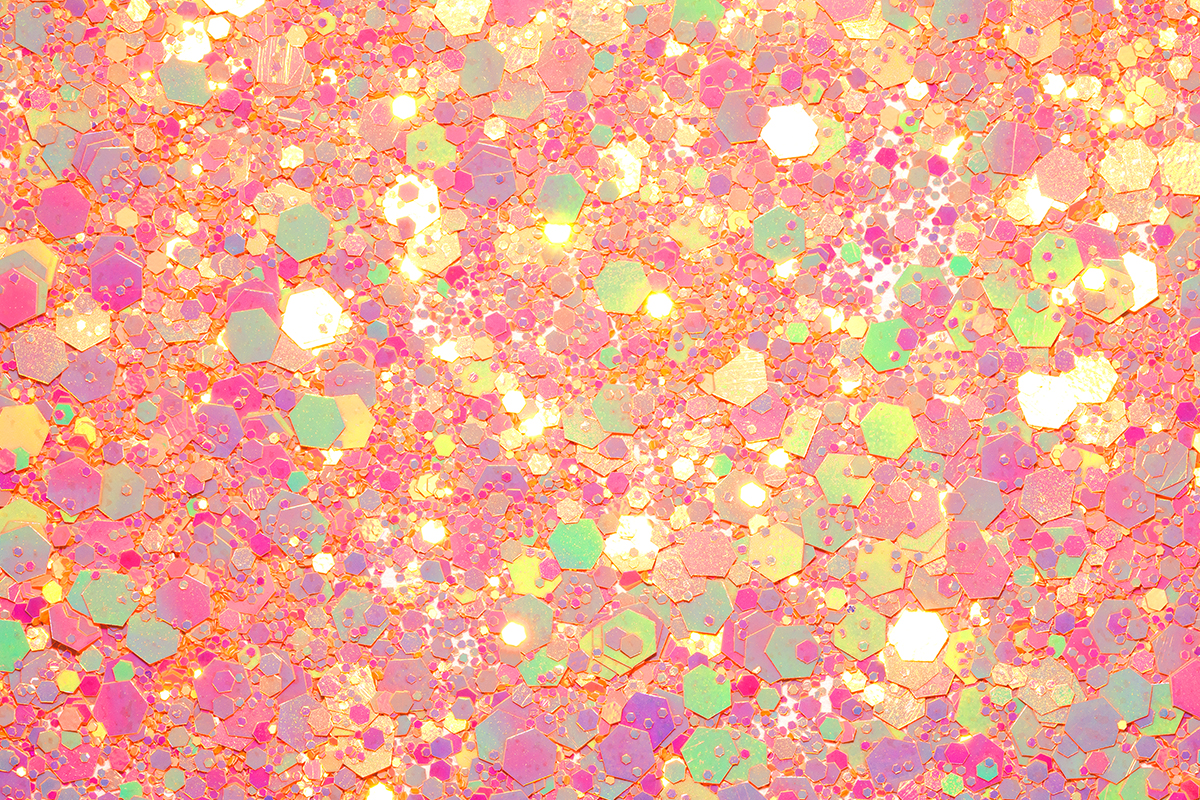 Jolifin Hexagon Glittermix - pastel-peach