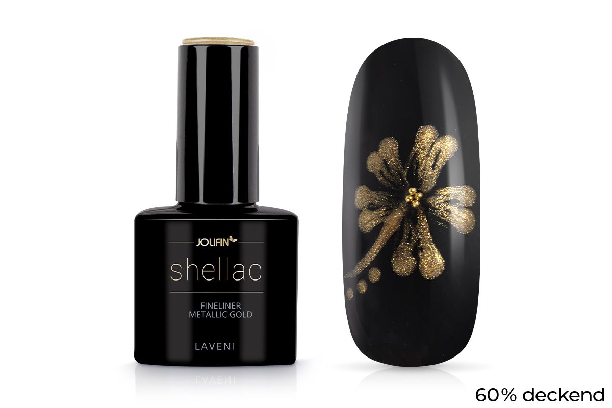 Jolifin LAVENI Shellac Fineliner - metallic gold 10ml