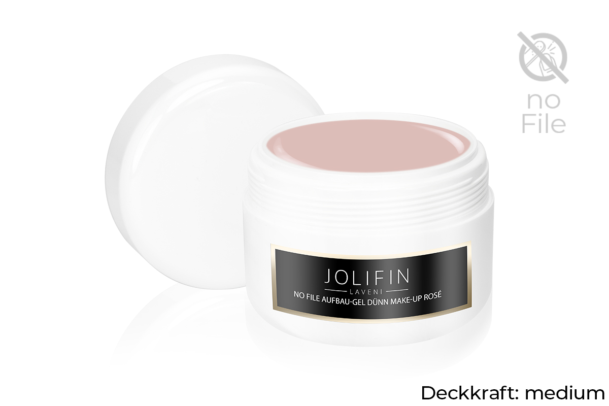 Jolifin LAVENI Refill - No File Aufbau-Gel dünn make-up rosé 250ml 