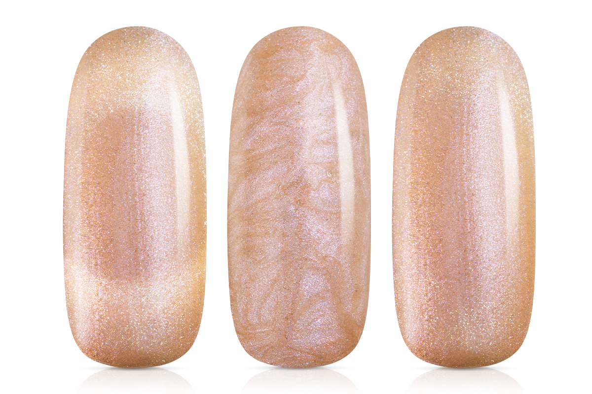 Jolifin LAVENI Shellac - Cat-Eye pearl apricot 10ml