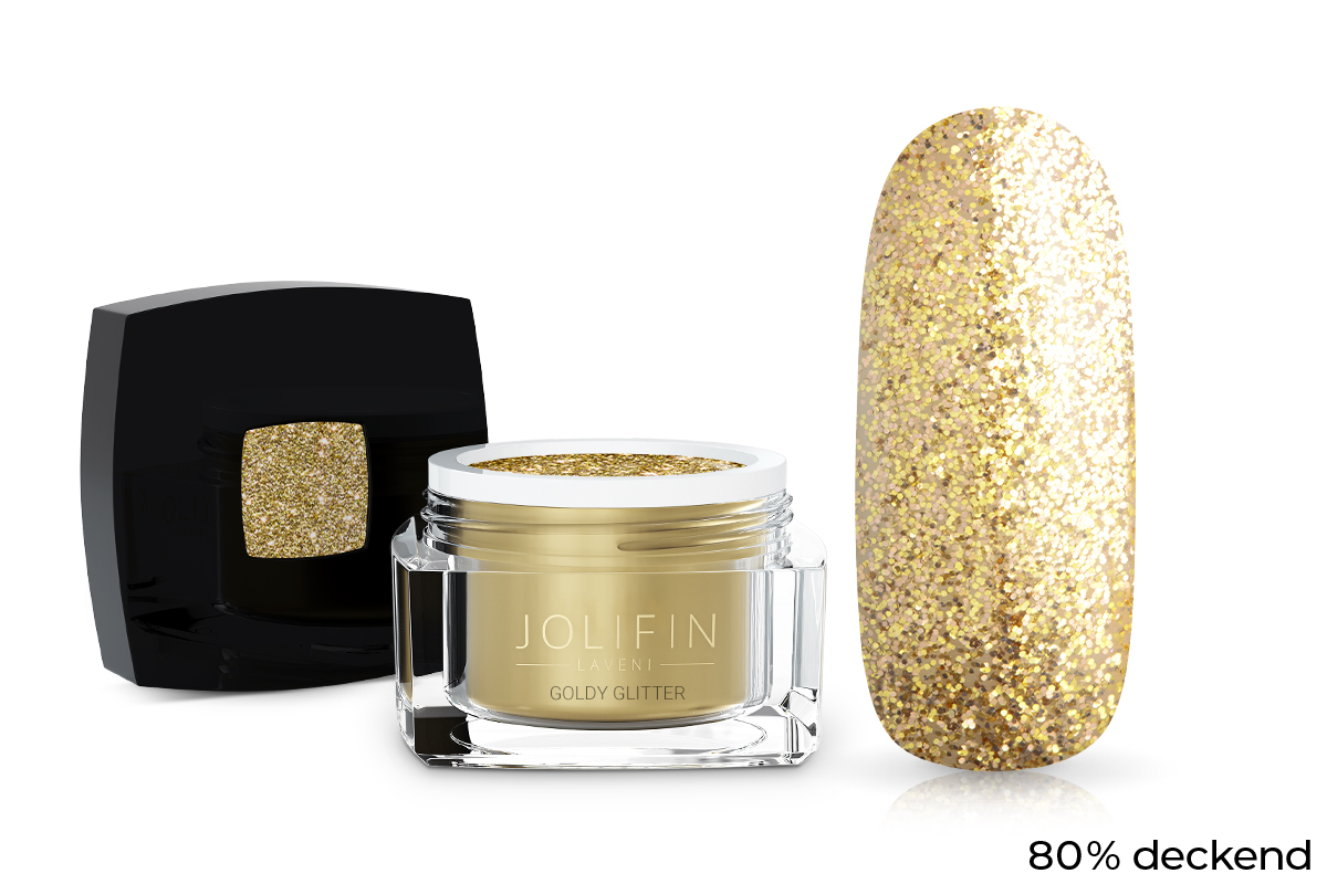 Jolifin LAVENI Farbgel - goldy Glitter 5ml