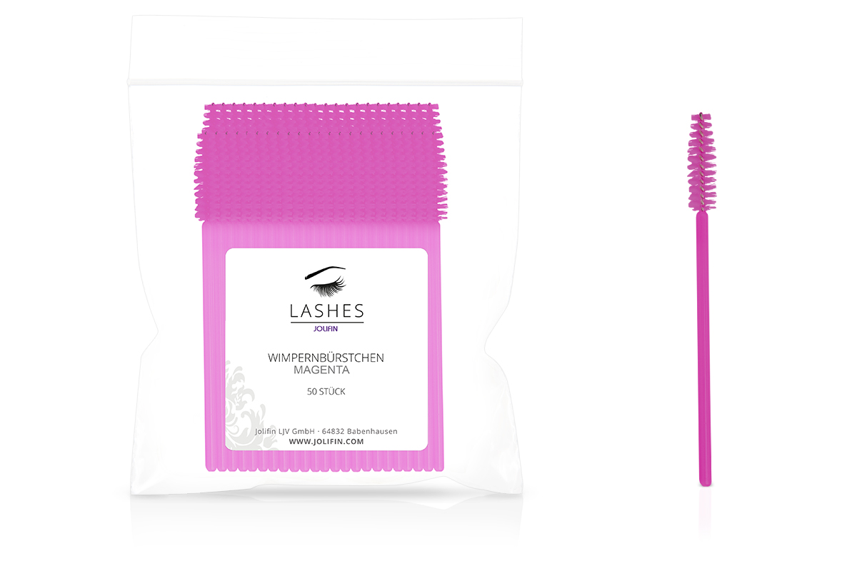 Jolifin Lashes - Wimpernbürstchen magenta 50Stk