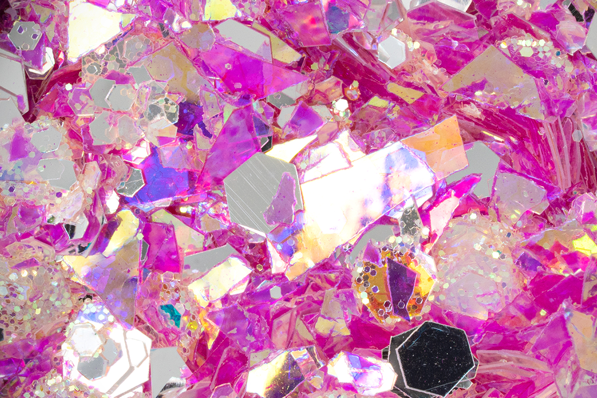 Jolifin LAVENI Hexagon Glitter - Aurora silver-dragonfruit