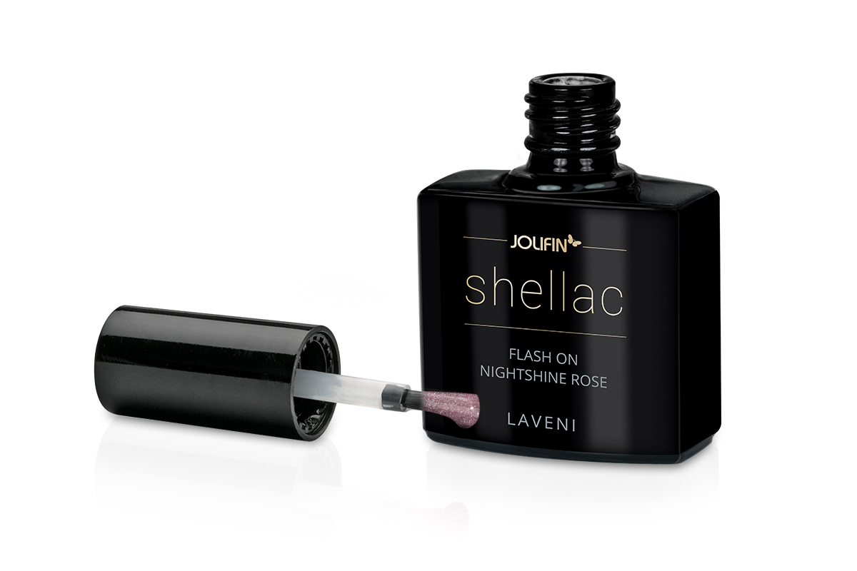 Jolifin LAVENI Shellac - FlashOn Nightshine rose 10ml