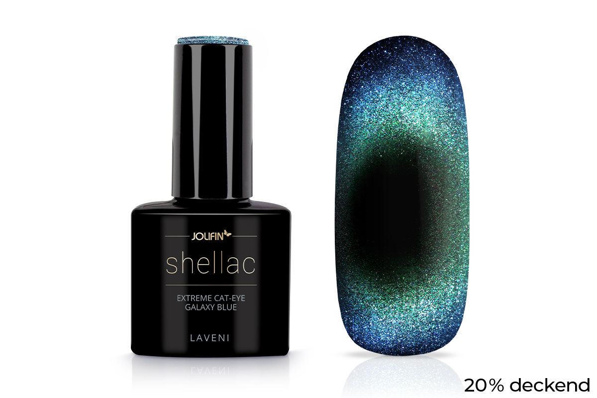 Jolifin LAVENI Shellac - Extreme Cat-Eye galaxy blue 10ml