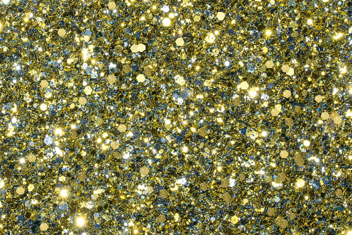 Jolifin LAVENI Luxury Glitter - champagne smaragd