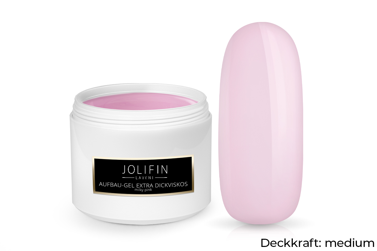 Jolifin LAVENI Refill - Aufbau-Gel extra dickviskos milky pink 250ml