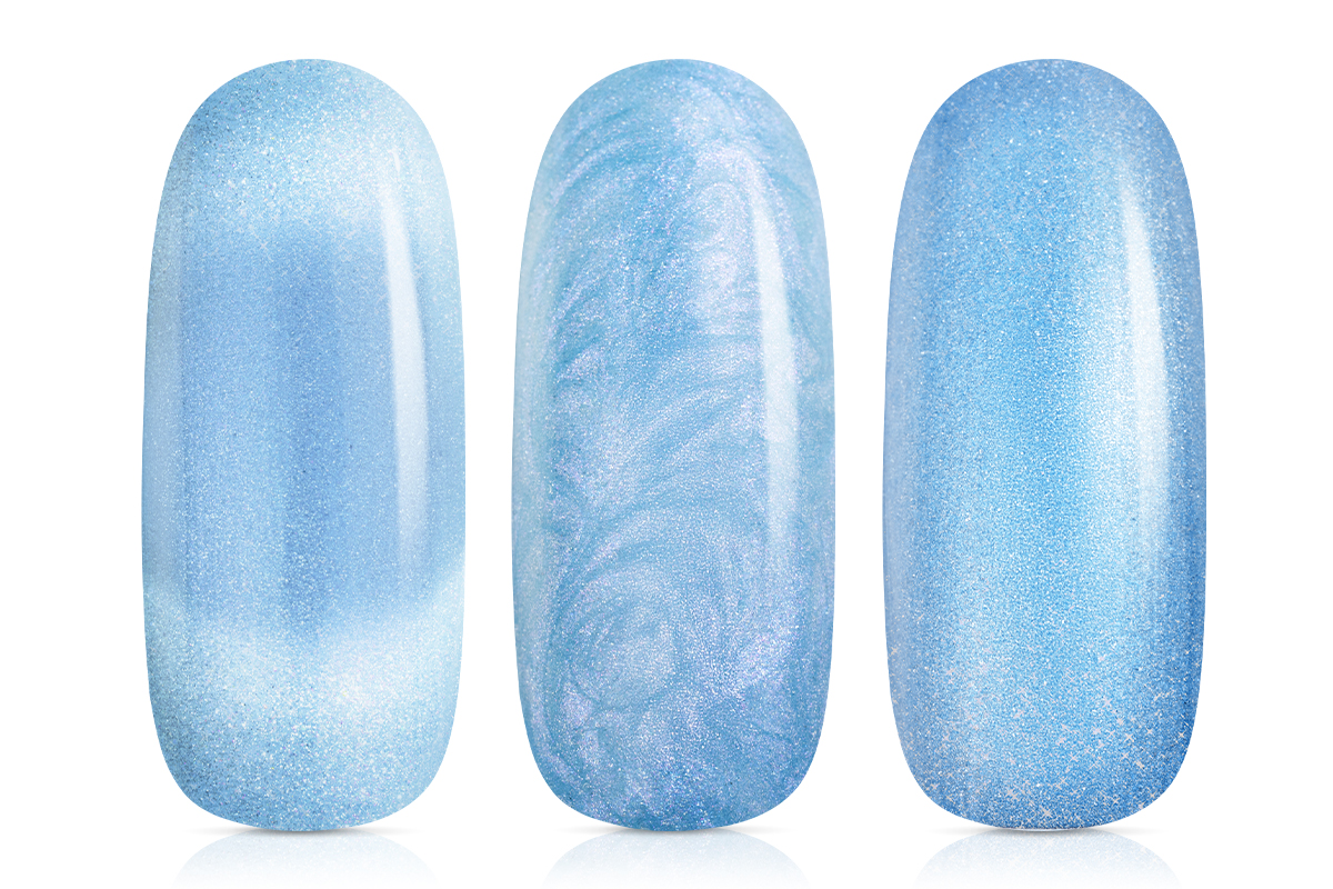 Jolifin LAVENI Shellac - Cat-Eye pearl blue 10ml