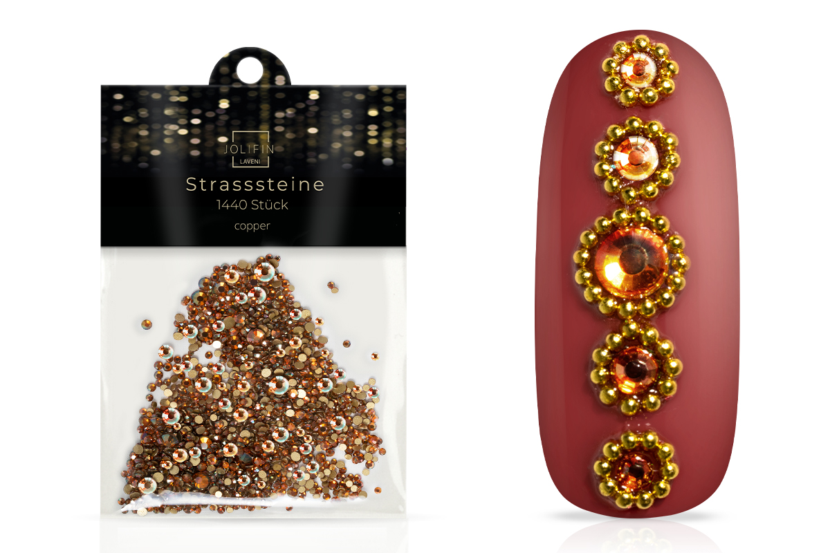 Jolifin LAVENI Rhinestones 1440 pieces - copper