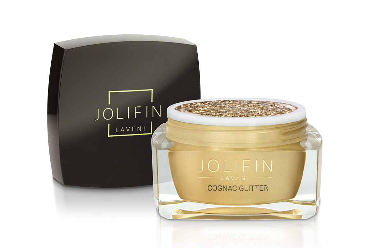 Jolifin LAVENI Farbgel - cognac Glitter 5ml