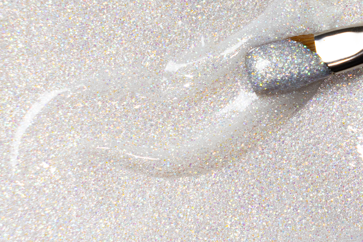 Jolifin LAVENI Colour Gel - white hologram Glitter 5ml