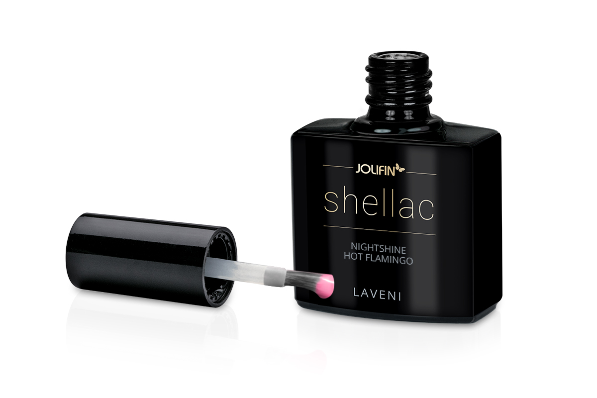 Jolifin LAVENI Shellac - nightshine hot flamingo 10ml