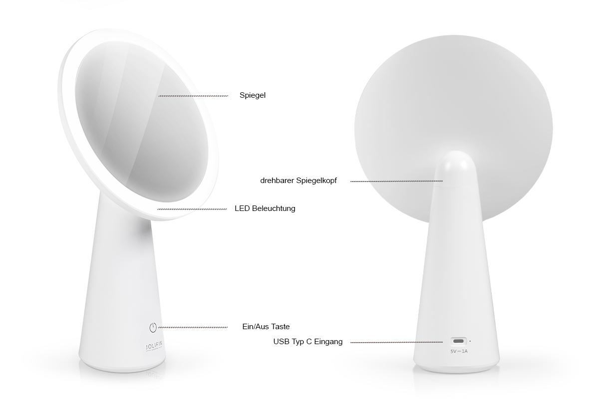 Jolifin LAVENI LED Akku Kosmetikspiegel