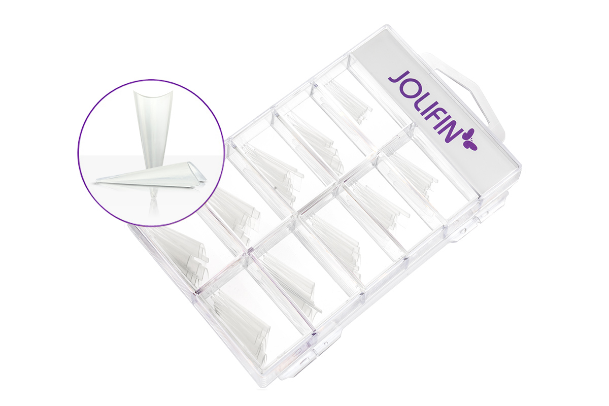 Jolifin 100er Tipbox - classic Stiletto clear