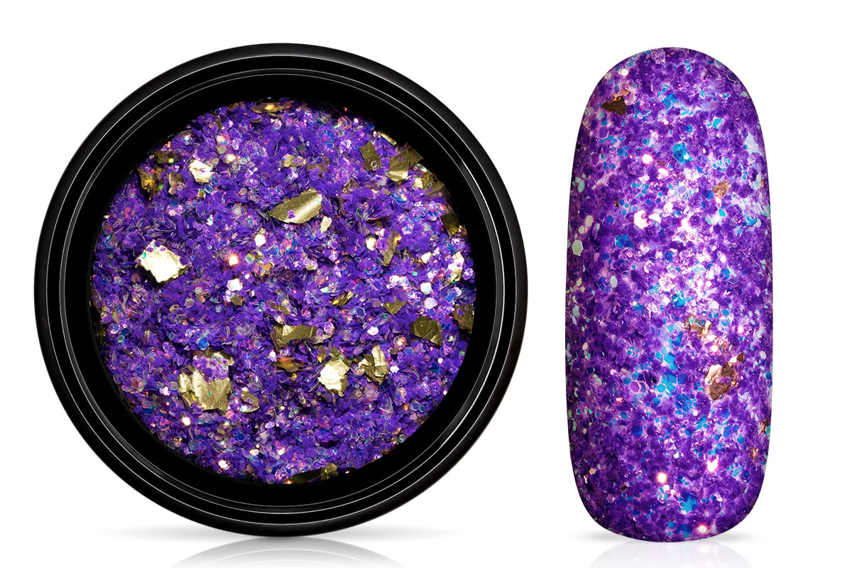 Jolifin LAVENI Foil Flakes Glitter - gold & purple