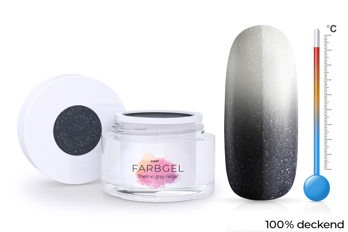 Jolifin Thermo Farbgel grey glitter 5ml