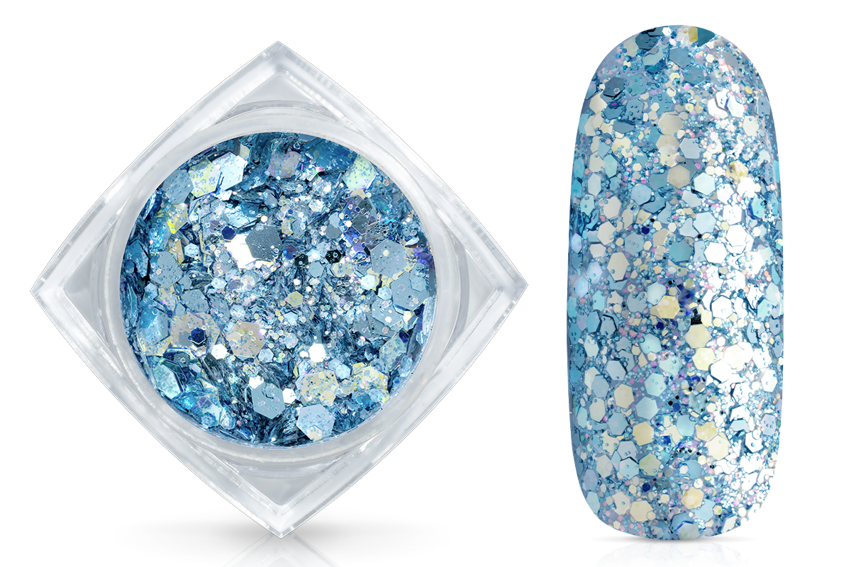 Jolifin Hexagon Glittermix - babyblue